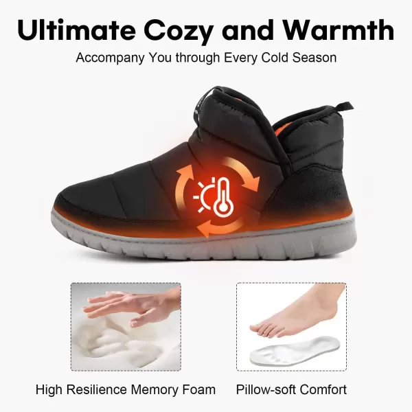 imageLongBay Mens Bootie Slippers with Memory Foam Indoor Outdoor Warm House Shoes Sport Lounge Camping BootsBlack