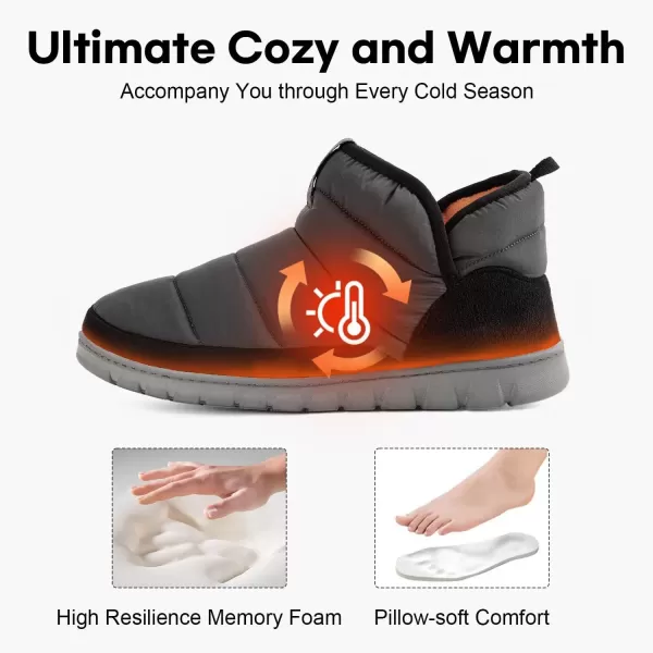 imageLongBay Mens Bootie Slippers with Memory Foam Indoor Outdoor Warm House Shoes Sport Lounge Camping BootsGrey