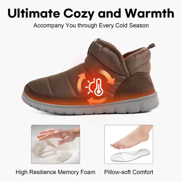 imageLongBay Mens Bootie Slippers with Memory Foam Indoor Outdoor Warm House Shoes Sport Lounge Camping BootsKhaki