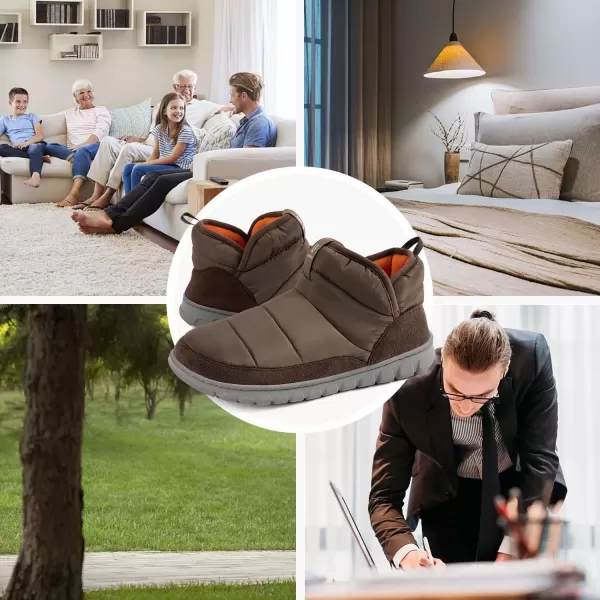 imageLongBay Mens Bootie Slippers with Memory Foam Indoor Outdoor Warm House Shoes Sport Lounge Camping BootsKhaki