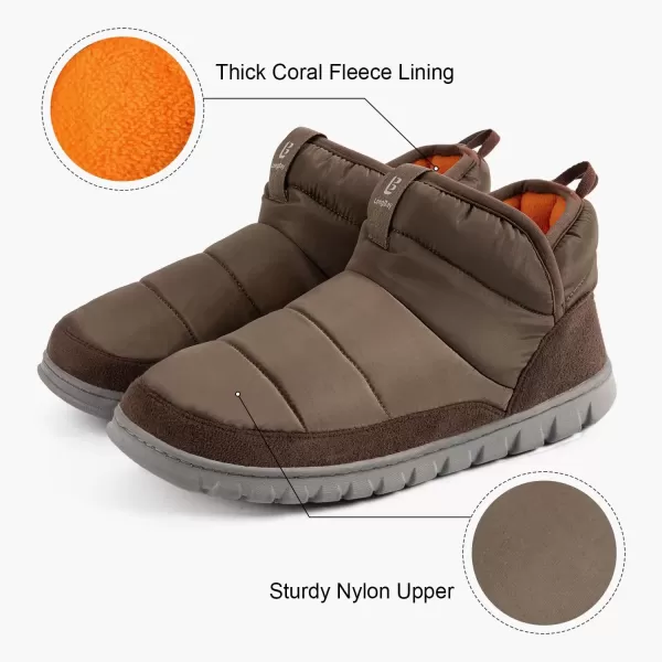 imageLongBay Mens Bootie Slippers with Memory Foam Indoor Outdoor Warm House Shoes Sport Lounge Camping BootsKhaki