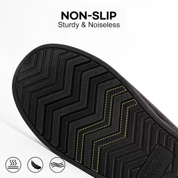 imageLongBay Mens Memory Foam Diabetic Slippers Comfy Warm Plush Fleece Arthritis Edema Swollen House ShoesDark Gray