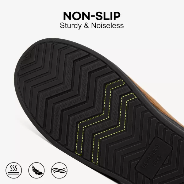 imageLongBay Mens Memory Foam Diabetic Slippers Comfy Warm Plush Fleece Arthritis Edema Swollen House ShoesKhaki