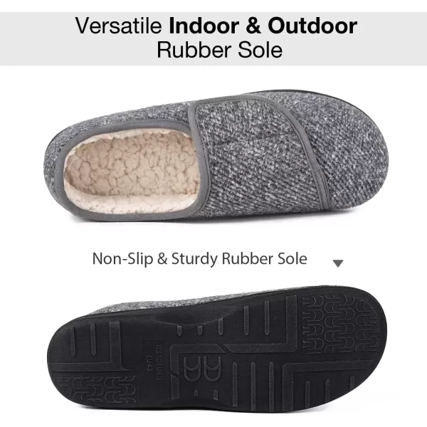imageLongBay Mens Memory Foam Diabetic Slippers Comfy Warm Plush Fleece Arthritis Edema Swollen House ShoesLight Grey