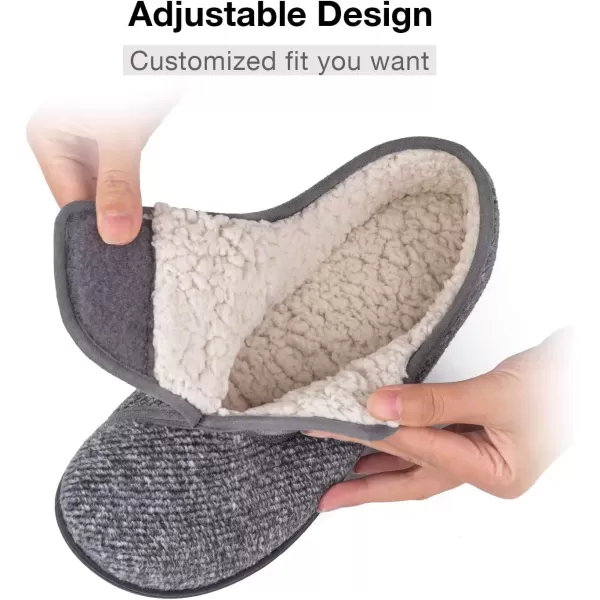 imageLongBay Mens Memory Foam Diabetic Slippers Comfy Warm Plush Fleece Arthritis Edema Swollen House ShoesLight Grey