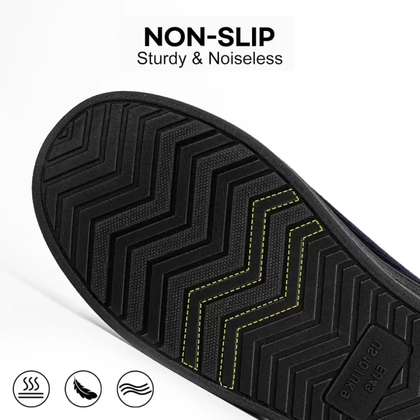 imageLongBay Mens Memory Foam Diabetic Slippers Comfy Warm Plush Fleece Arthritis Edema Swollen House ShoesNavy Blue