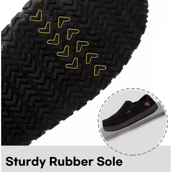 imageLongBay Mens Moccasin Slippers Cozy Breathable Memory Foam House Shoes for Indoor OutdoorCarbon Black