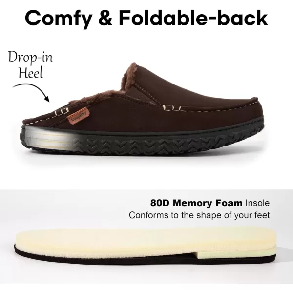 imageLongBay Mens Moccasin Slippers Cozy Breathable Memory Foam House Shoes for Indoor OutdoorCoffee