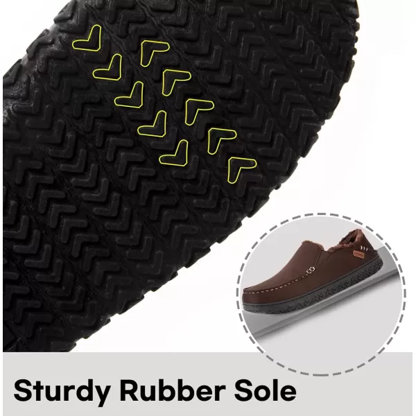 imageLongBay Mens Moccasin Slippers Cozy Breathable Memory Foam House Shoes for Indoor OutdoorCoffee