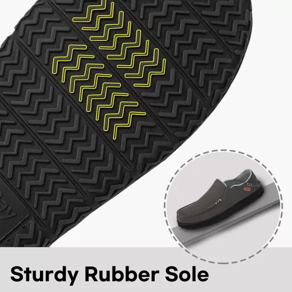 imageLongBay Mens Moccasin Slippers Cozy Breathable Memory Foam House Shoes for Indoor OutdoorDark Grey