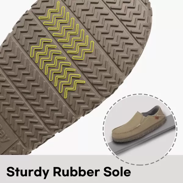 imageLongBay Mens Moccasin Slippers Cozy Breathable Memory Foam House Shoes for Indoor OutdoorKhaki