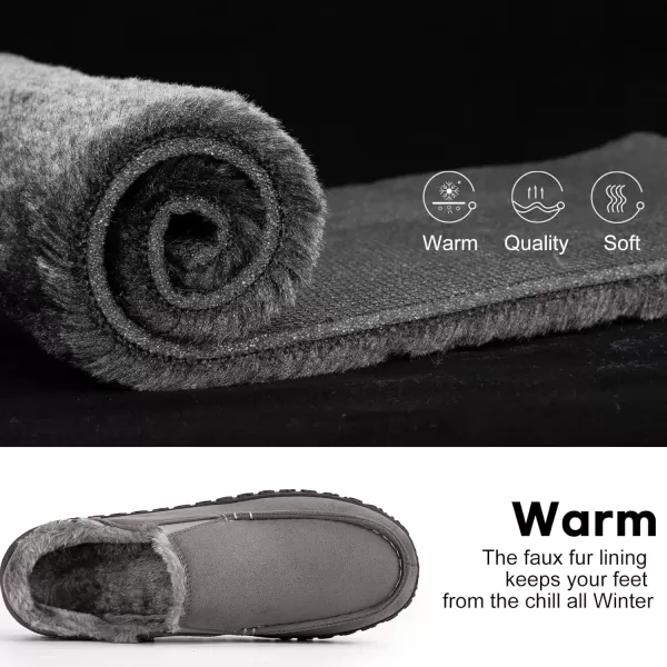 imageLongBay Mens Moccasin Slippers Cozy Breathable Memory Foam House Shoes for Indoor OutdoorLight Gray