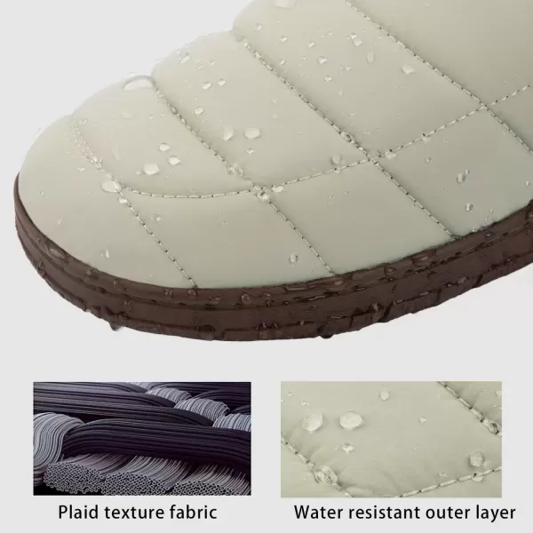 imageLongBay Mens Outdoor Slippers Two Tone Memory Foam Slip On Indoor House Shoes LoafersBeige