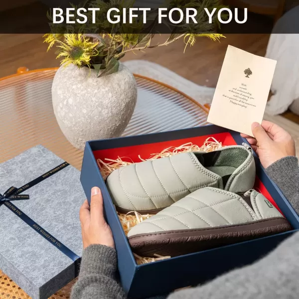 imageLongBay Mens Outdoor Slippers Two Tone Memory Foam Slip On Indoor House Shoes LoafersBeige