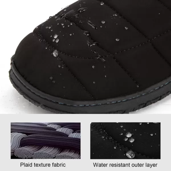 imageLongBay Mens Outdoor Slippers Two Tone Memory Foam Slip On Indoor House Shoes LoafersBlack