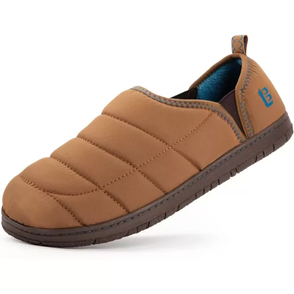 imageLongBay Mens Outdoor Slippers Two Tone Memory Foam Slip On Indoor House Shoes LoafersChestnut
