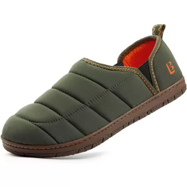 imageLongBay Mens Outdoor Slippers Two Tone Memory Foam Slip On Indoor House Shoes LoafersGreen