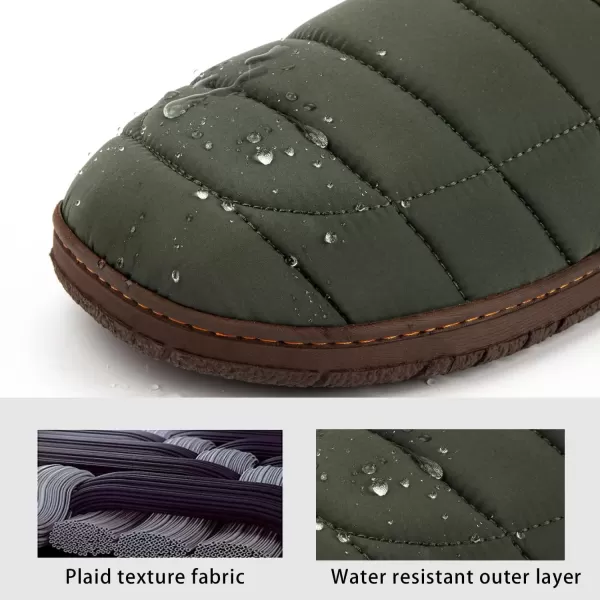 imageLongBay Mens Outdoor Slippers Two Tone Memory Foam Slip On Indoor House Shoes LoafersGreen