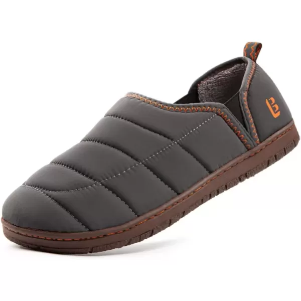 imageLongBay Mens Outdoor Slippers Two Tone Memory Foam Slip On Indoor House Shoes LoafersGrey