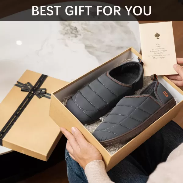 imageLongBay Mens Outdoor Slippers Two Tone Memory Foam Slip On Indoor House Shoes LoafersGrey