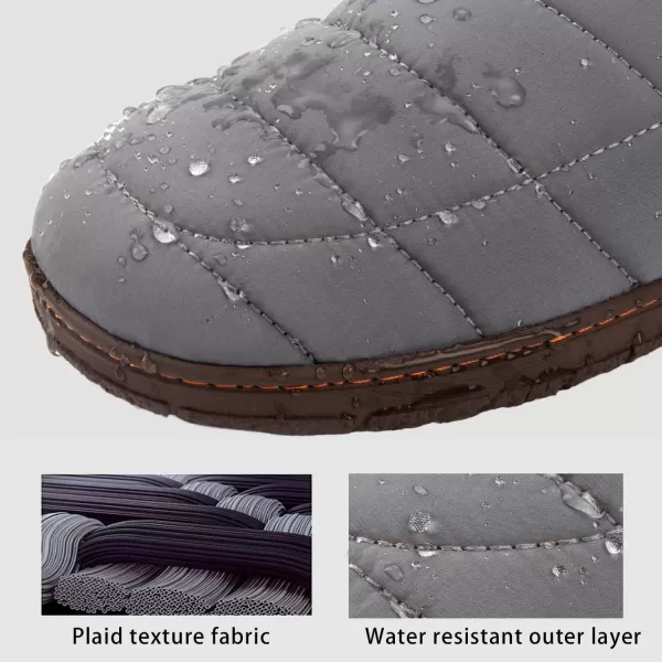 imageLongBay Mens Outdoor Slippers Two Tone Memory Foam Slip On Indoor House Shoes LoafersLight Grey