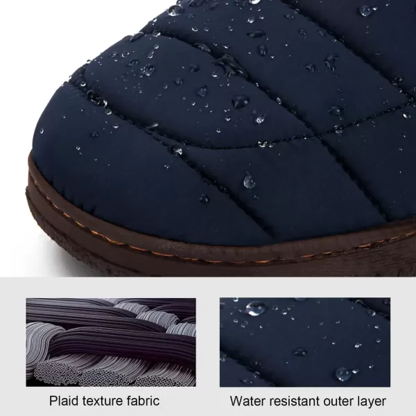 imageLongBay Mens Outdoor Slippers Two Tone Memory Foam Slip On Indoor House Shoes LoafersNavy Blue