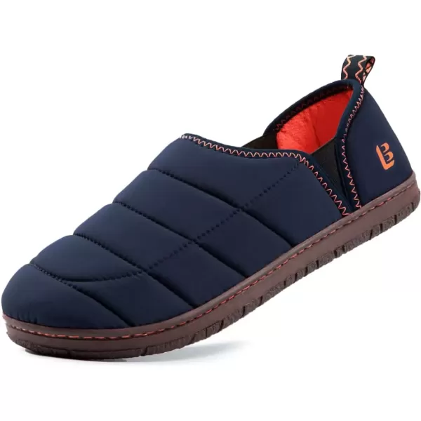 imageLongBay Mens Outdoor Slippers Two Tone Memory Foam Slip On Indoor House Shoes LoafersNavy Blue