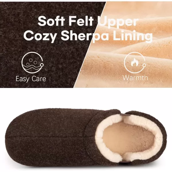 imageLongBay Mens Slippers Warm Bedroom House Shoes SlipOn Memory Foam Winter House Slippers for Indoor OutdoorCoffee