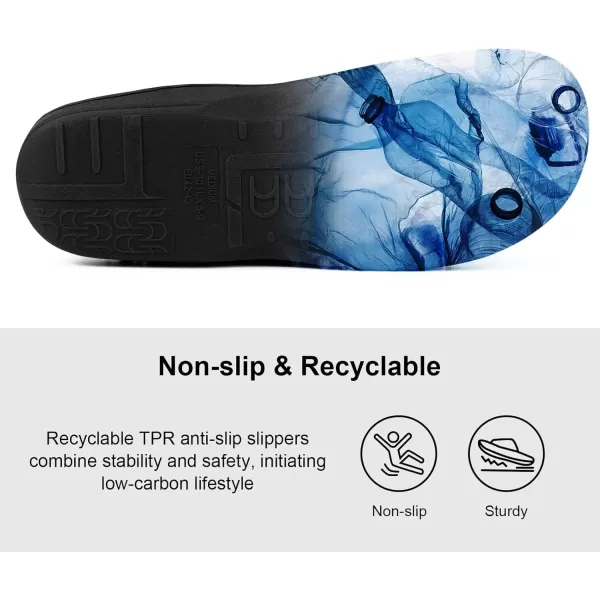 imageLongBay Mens Slippers Warm Bedroom House Shoes SlipOn Memory Foam Winter House Slippers for Indoor OutdoorGrey