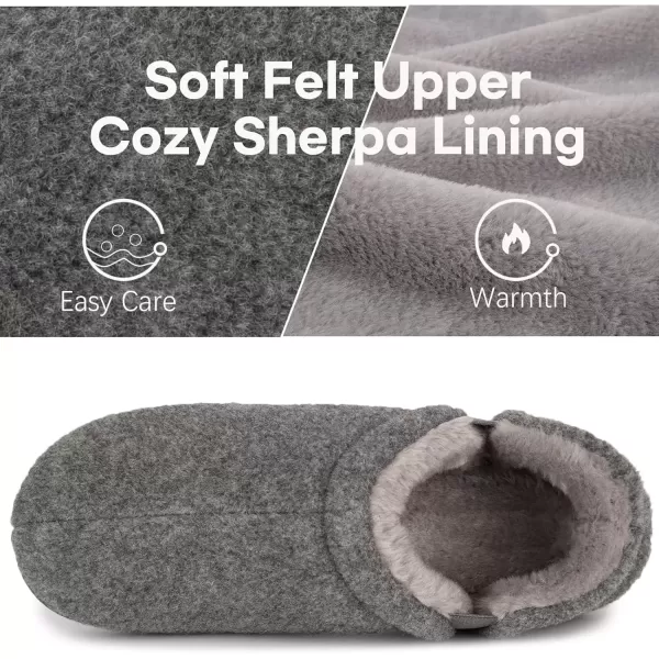 imageLongBay Mens Slippers Warm Bedroom House Shoes SlipOn Memory Foam Winter House Slippers for Indoor OutdoorLight Gray