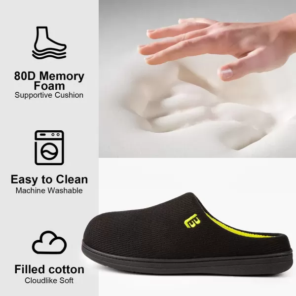 imageLongBay Mens Two Tone Memory Foam Slippers SlipOn Comfy House Shoes for Indoor OutdoorGreen