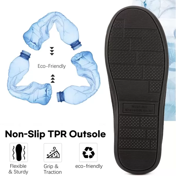 imageLongBay Mens Two Tone Memory Foam Slippers SlipOn Comfy House Shoes for Indoor OutdoorGreen