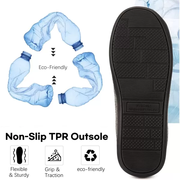 imageLongBay Mens Two Tone Memory Foam Slippers SlipOn Comfy House Shoes for Indoor OutdoorGrey