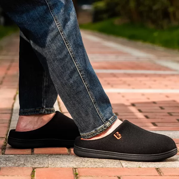 imageLongBay Mens Two Tone Memory Foam Slippers SlipOn Comfy House Shoes for Indoor OutdoorOrange