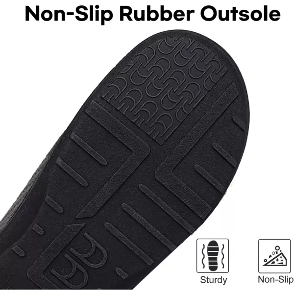 imageLongBay Mens Waffle Knit House Shoes Warm Cozy Slip On Memory Foam Slippers for Indoor OutdoorGrey