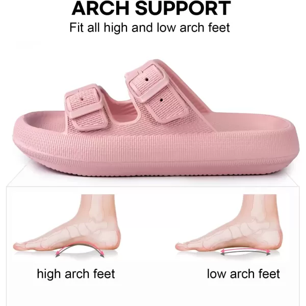 imageLongBay Women Men Double Buckle Adjustable EVA Slide Slippers Cloud Pillow Sandals