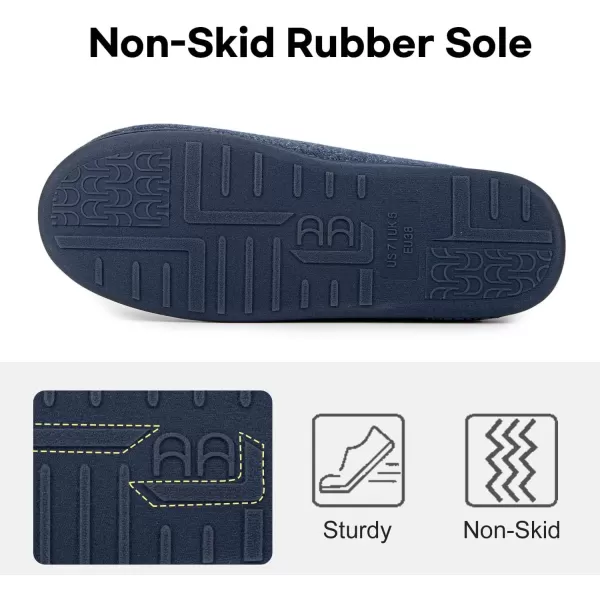 imageLongBay Womens Adjustable Slippers Non Slip Wide House Shoes Indoor Outdoor Diabetic Swollen FeetNavy Blue