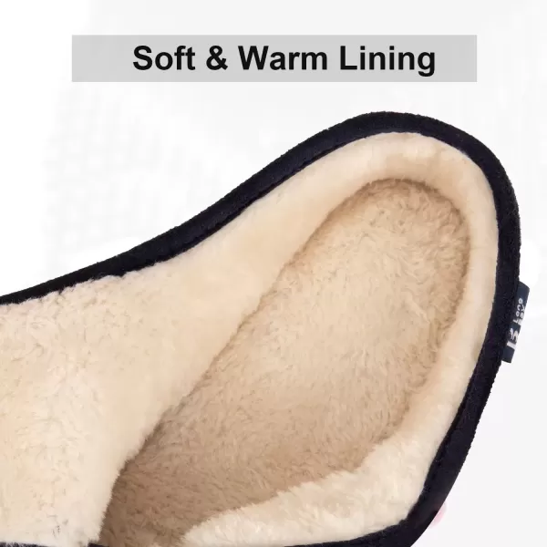 imageLongBay Womens Adjustable Slippers Non Slip Wide House Shoes Indoor Outdoor Diabetic Swollen FeetNavy Blue