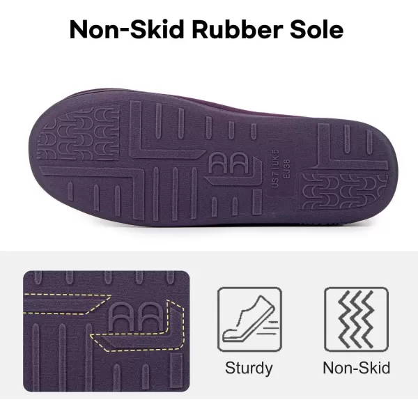 imageLongBay Womens Adjustable Slippers Non Slip Wide House Shoes Indoor Outdoor Diabetic Swollen FeetPurple
