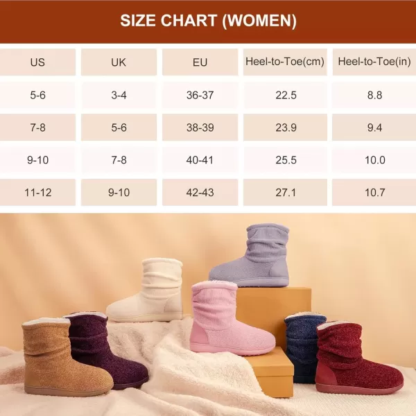 imageLongBay Womens Chenille Knit Bootie Slippers Cute Warm Plush Fleece Memory Foam House ShoesPink
