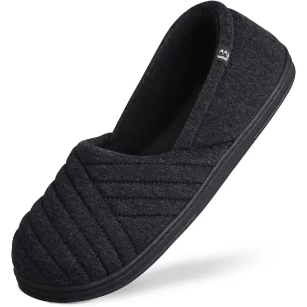 imageLongBay Womens Cotton Jersey Slippers Comfy Breathable Memory Foam House Shoes