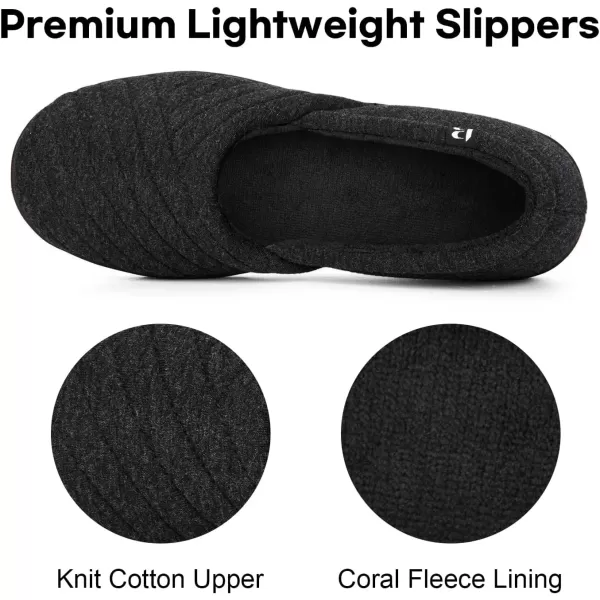 imageLongBay Womens Cotton Jersey Slippers Comfy Breathable Memory Foam House Shoes