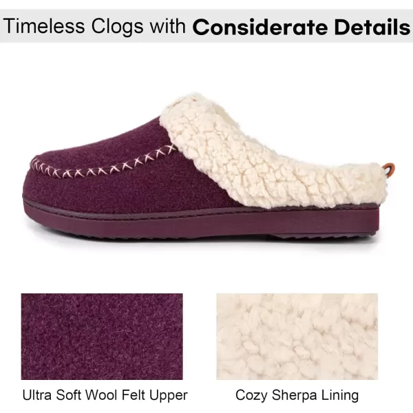 imageLongBay Womens Felt Sherpa Bedroom Slippers Warm Cozy WoolLike Moccasin Slippers for Indoor Outdoor Winter Memory Foam House Shoes SlipOn with Fuzzy Plush LiningPurple