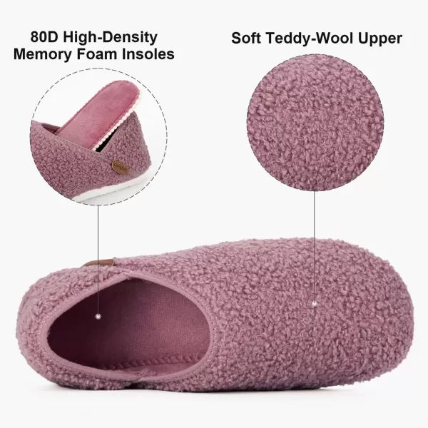 imageLongBay Womens Fuzzy House Slippers Cozy Warm Teddy Fleece Slip On House Shoes for Indoor OutdoorPink