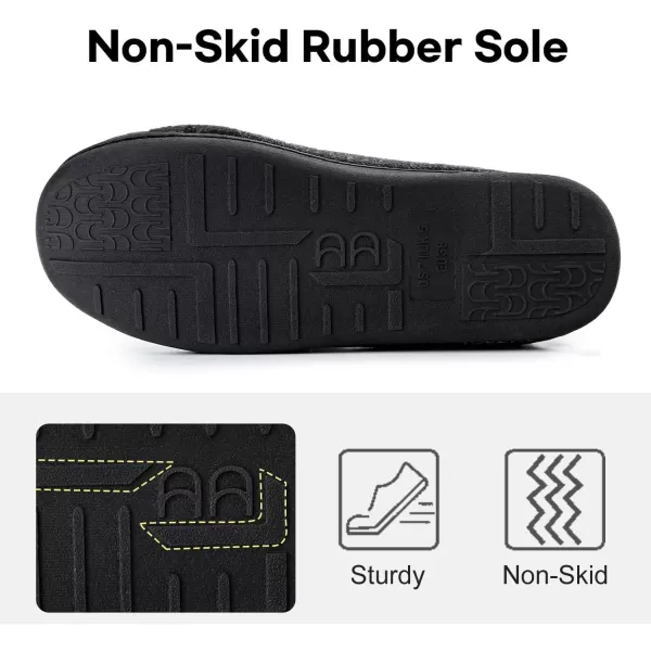 imageLongBay Womens House Slippers with Warm Furry Winter Diabetic Shoes Wide Width Non Slip for Elderly Orthopedic Neuropathy Indoor OutdoorBlack