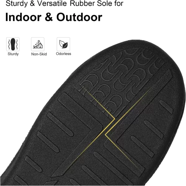 imageLongBay Womens House Slippers with Warm Furry Winter Diabetic Shoes Wide Width Non Slip for Elderly Orthopedic Neuropathy Indoor OutdoorCarbon Black
