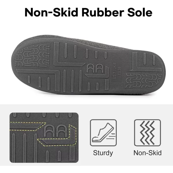 imageLongBay Womens House Slippers with Warm Furry Winter Diabetic Shoes Wide Width Non Slip for Elderly Orthopedic Neuropathy Indoor OutdoorDark Gray