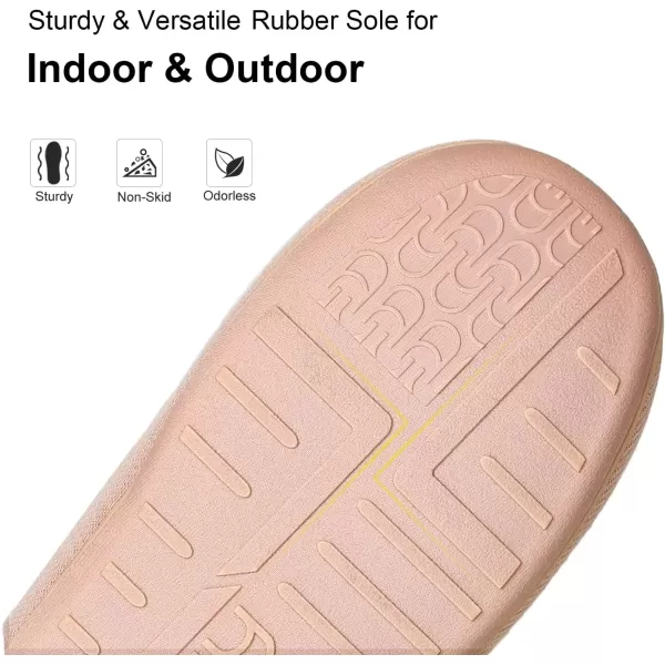 imageLongBay Womens House Slippers with Warm Furry Winter Diabetic Shoes Wide Width Non Slip for Elderly Orthopedic Neuropathy Indoor OutdoorMillennial Pink