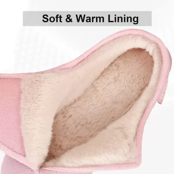 imageLongBay Womens House Slippers with Warm Furry Winter Diabetic Shoes Wide Width Non Slip for Elderly Orthopedic Neuropathy Indoor OutdoorPink