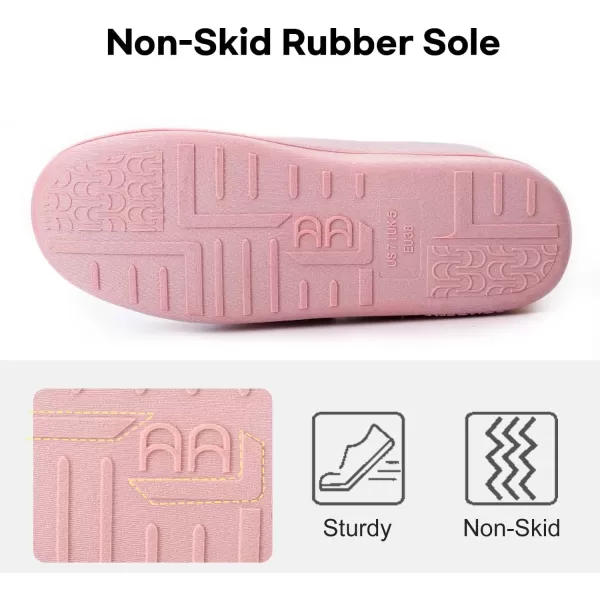 imageLongBay Womens House Slippers with Warm Furry Winter Diabetic Shoes Wide Width Non Slip for Elderly Orthopedic Neuropathy Indoor OutdoorPink